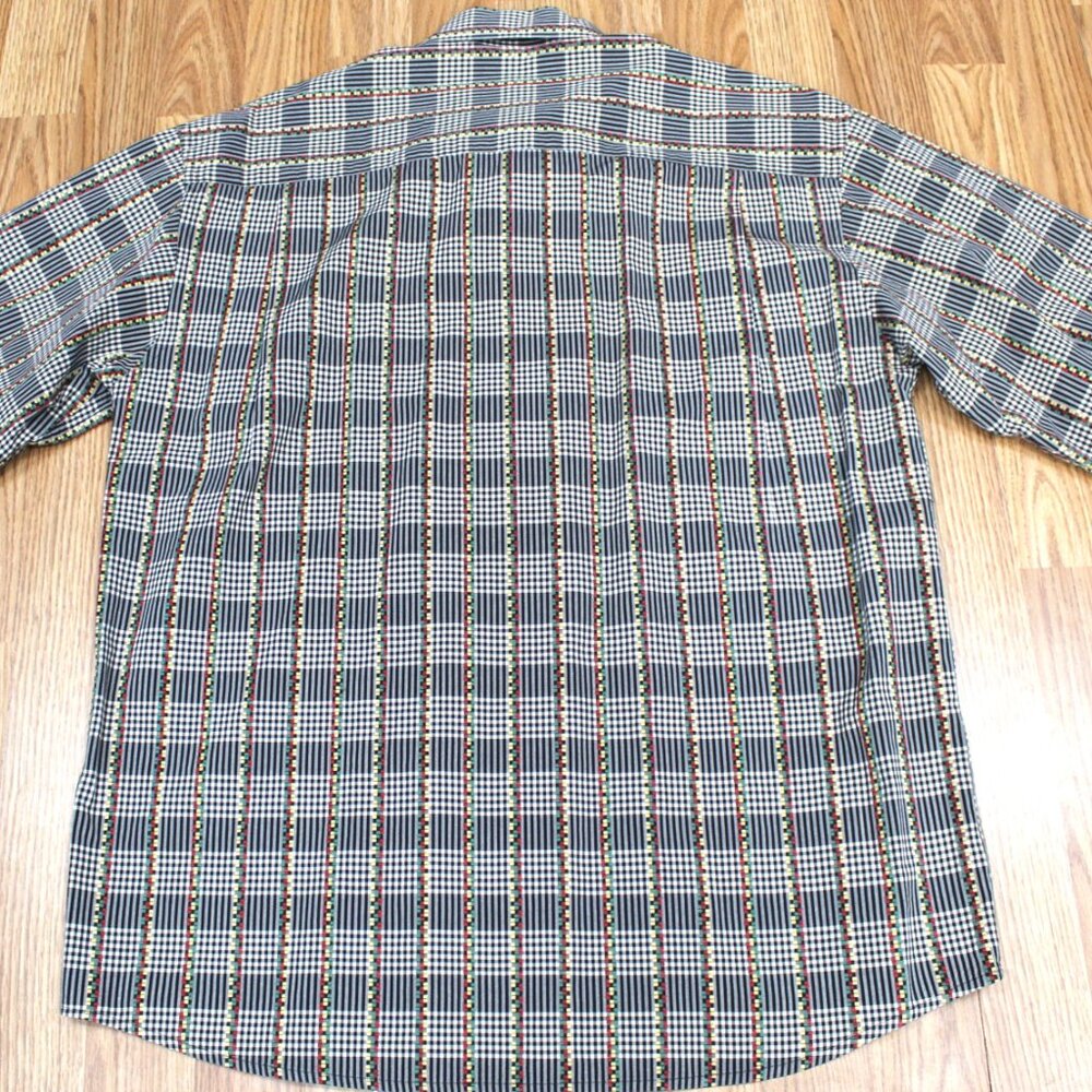 VTG JHANE BARNES REGULAR FIT 100% COTTON SHIRT STRIPED/GINGHAM PLAID MEDIUM, M - Picture 4 of 4